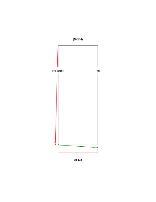 Glass Shower Panel 30"x76"