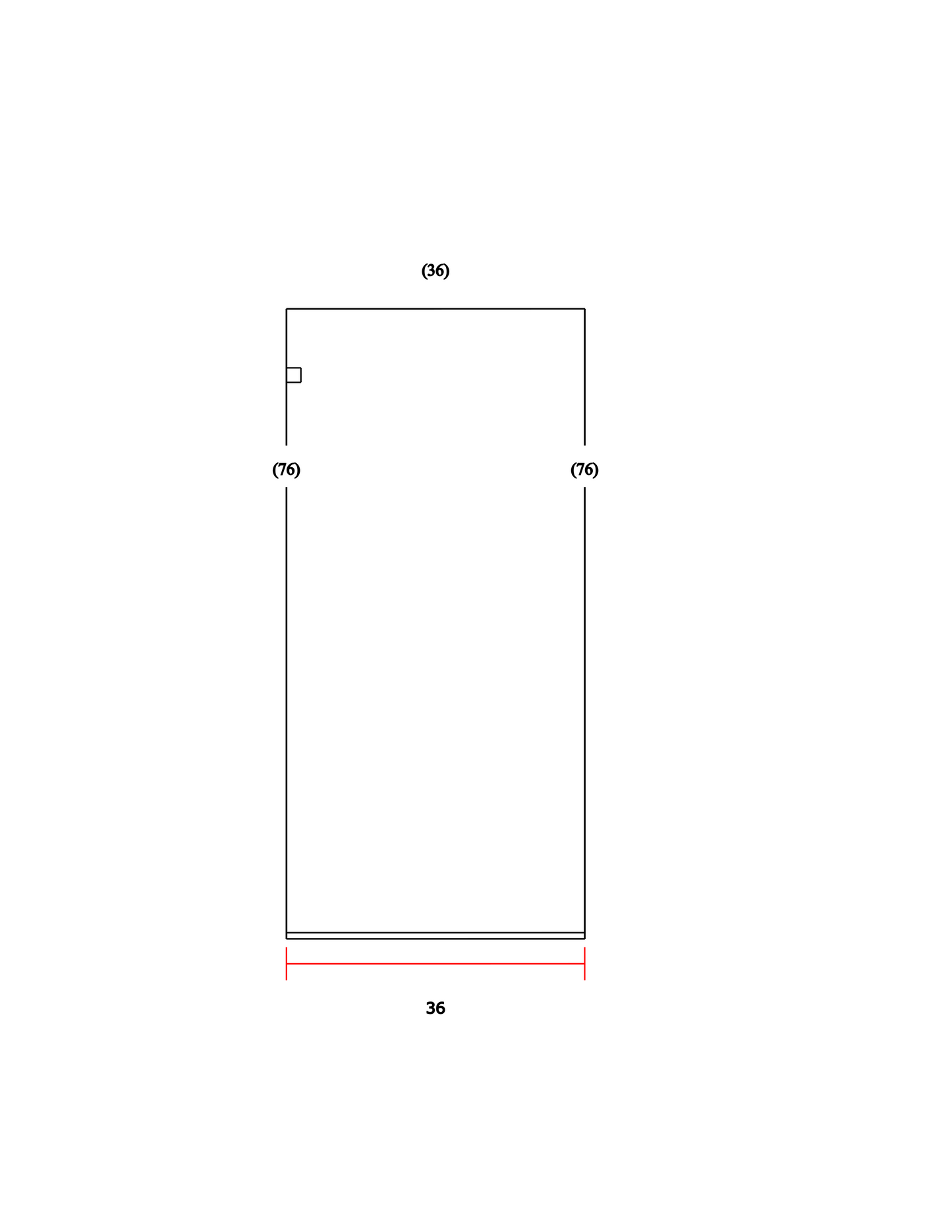Glass Shower Screen 36"x76"