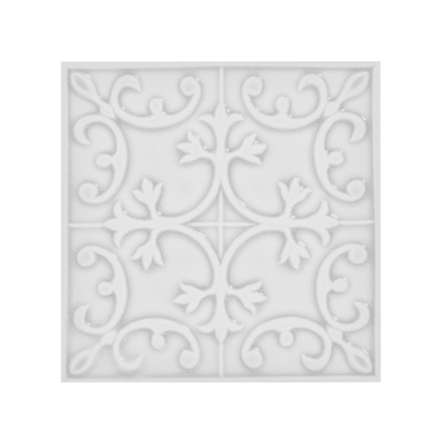 Pure White Embossed 6X6 Glossy