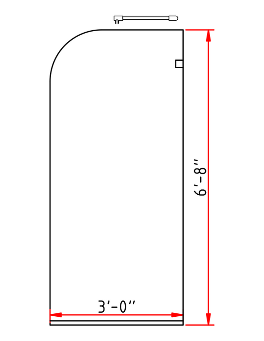 Radius Shower Panel 30"x80"