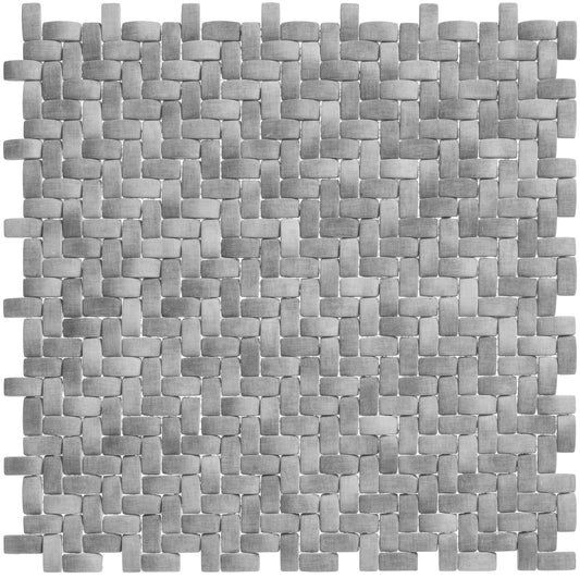 Optimum Grey 12x12 Basketweave Mosaic