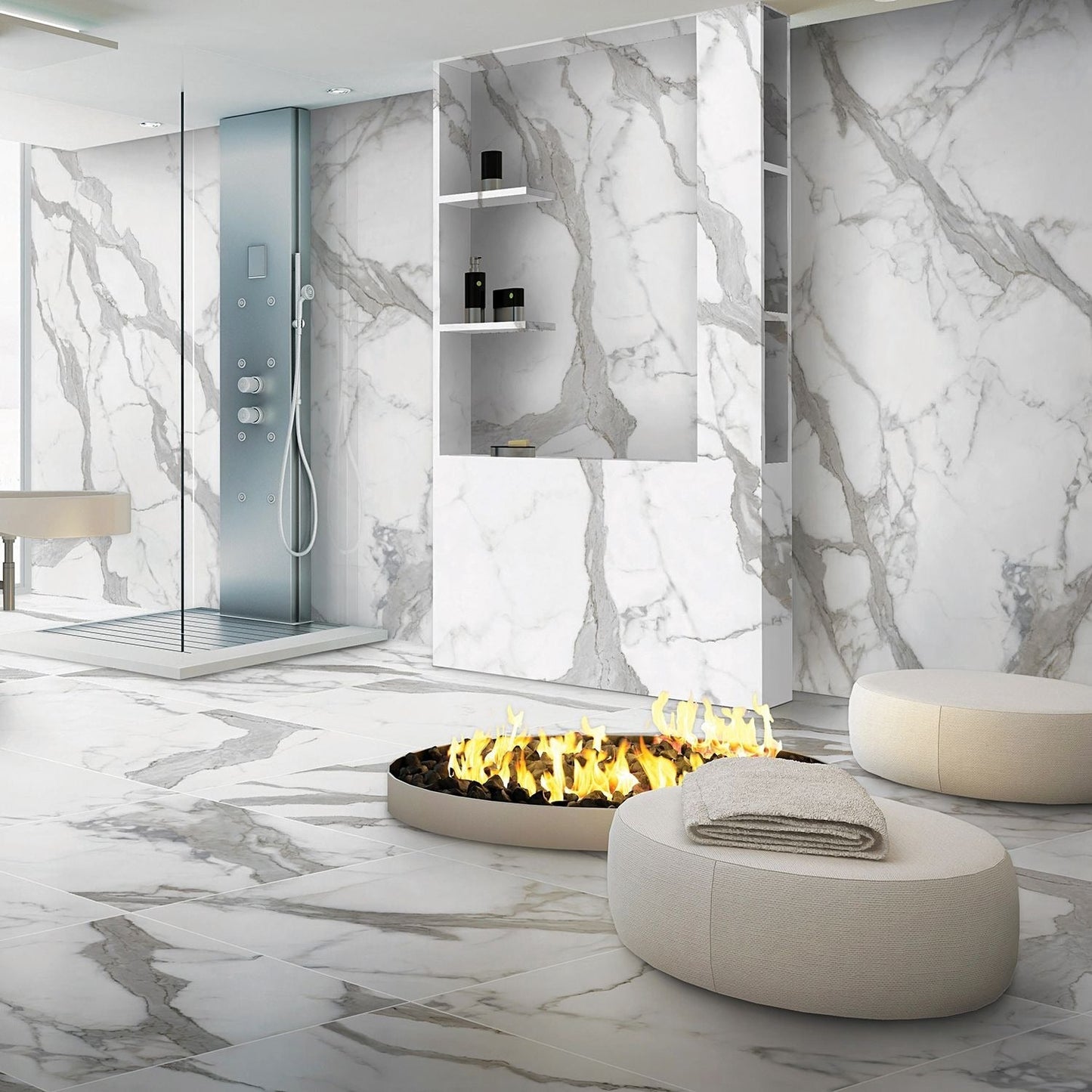 Smooth Operator Arabescato 48x110 Porcelain Slab