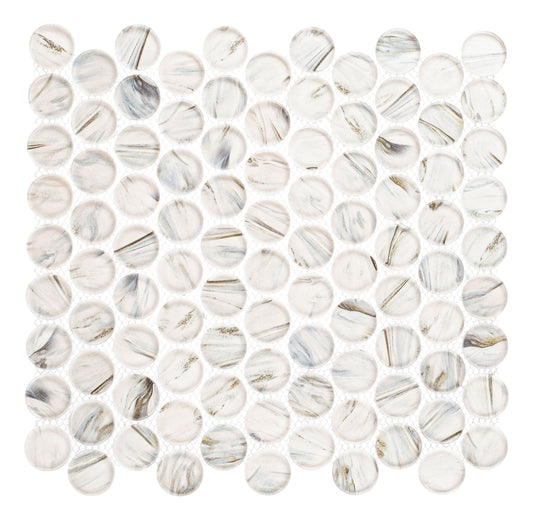 Spheres Crushed Ice 12x12 Penny Round Mosaic