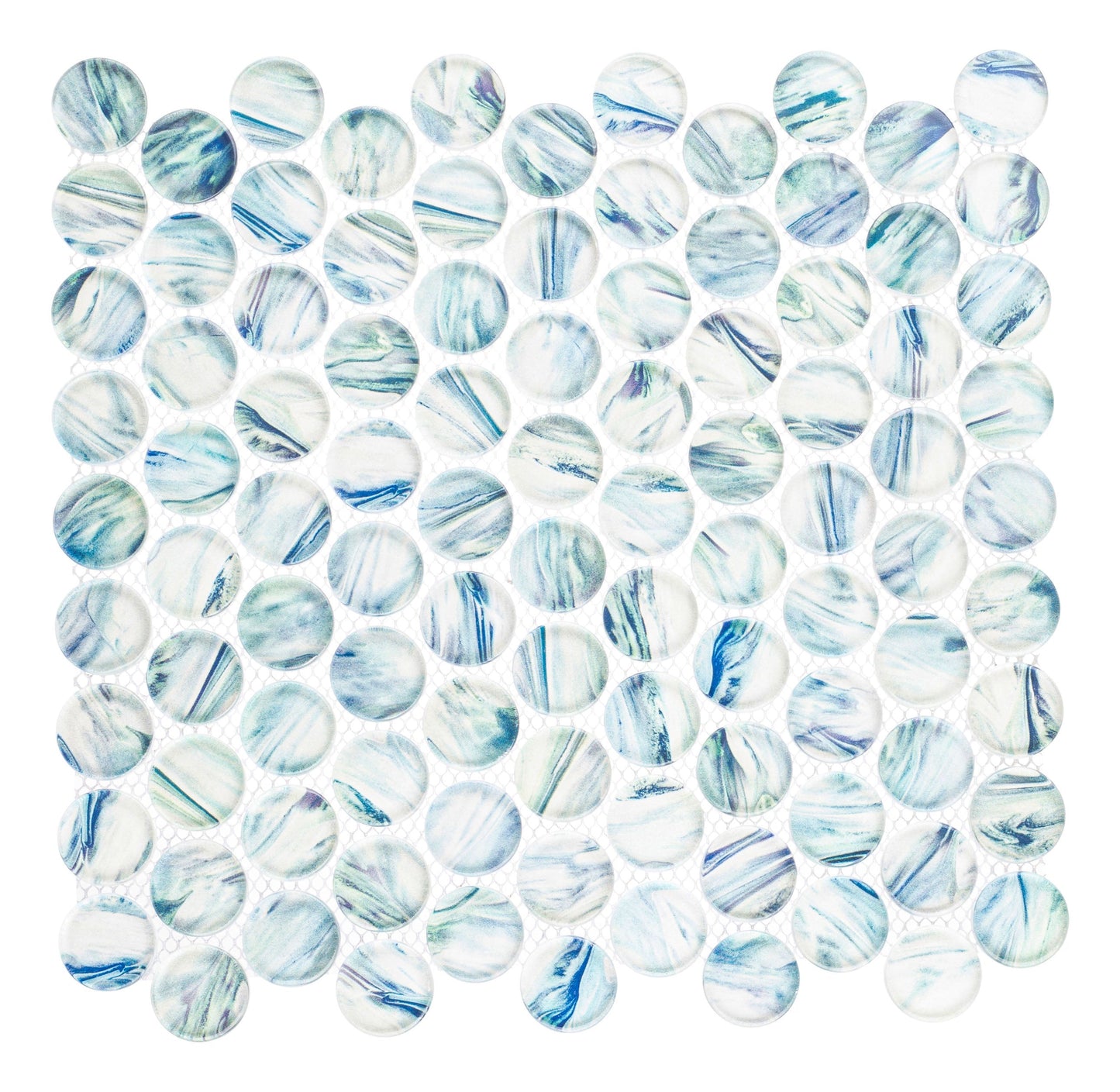 Spheres World Splash 12x12 Penny Round Mosaic
