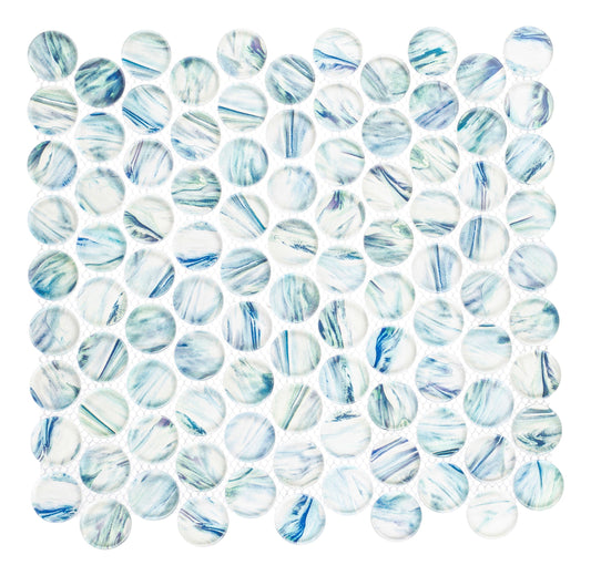 Spheres World Splash 12x12 Penny Round Mosaic