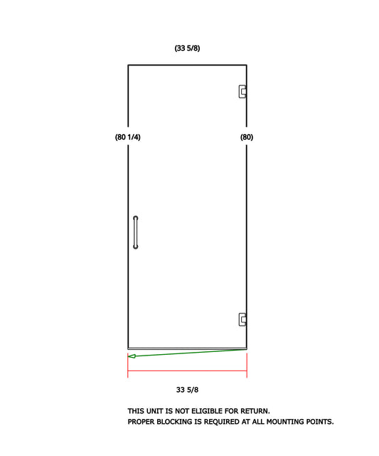 3/8"x33"x80-1/4" Chrome Hardware