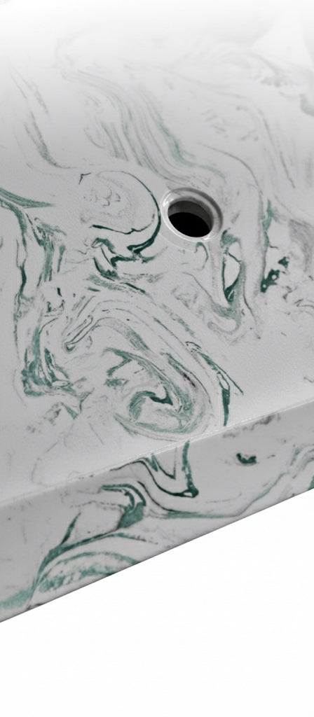 Shower Base 36" x 60" Teel Green on White Offset Drain
