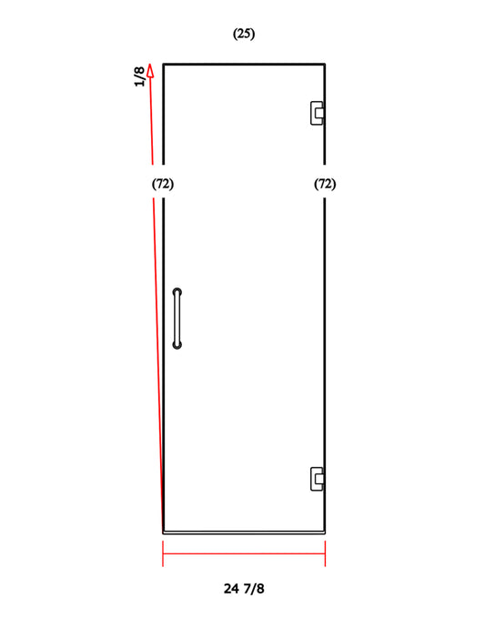 Glass Shower Door 25"x72"