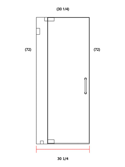 Pivot Glass Shower Enclosure 30"