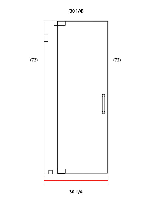 Pivot Glass Shower Enclosure 30"