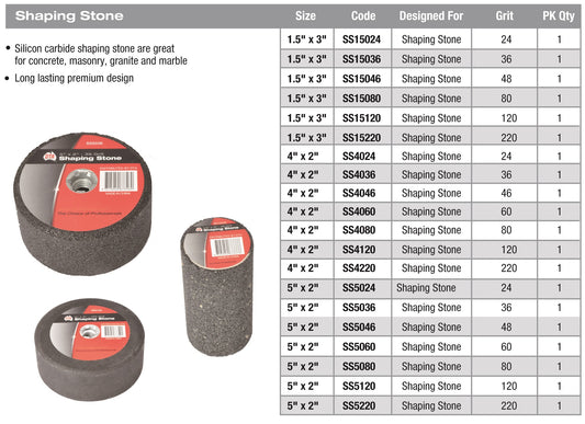 Silicon Carbide Shaping Stone 36 Grit 4"