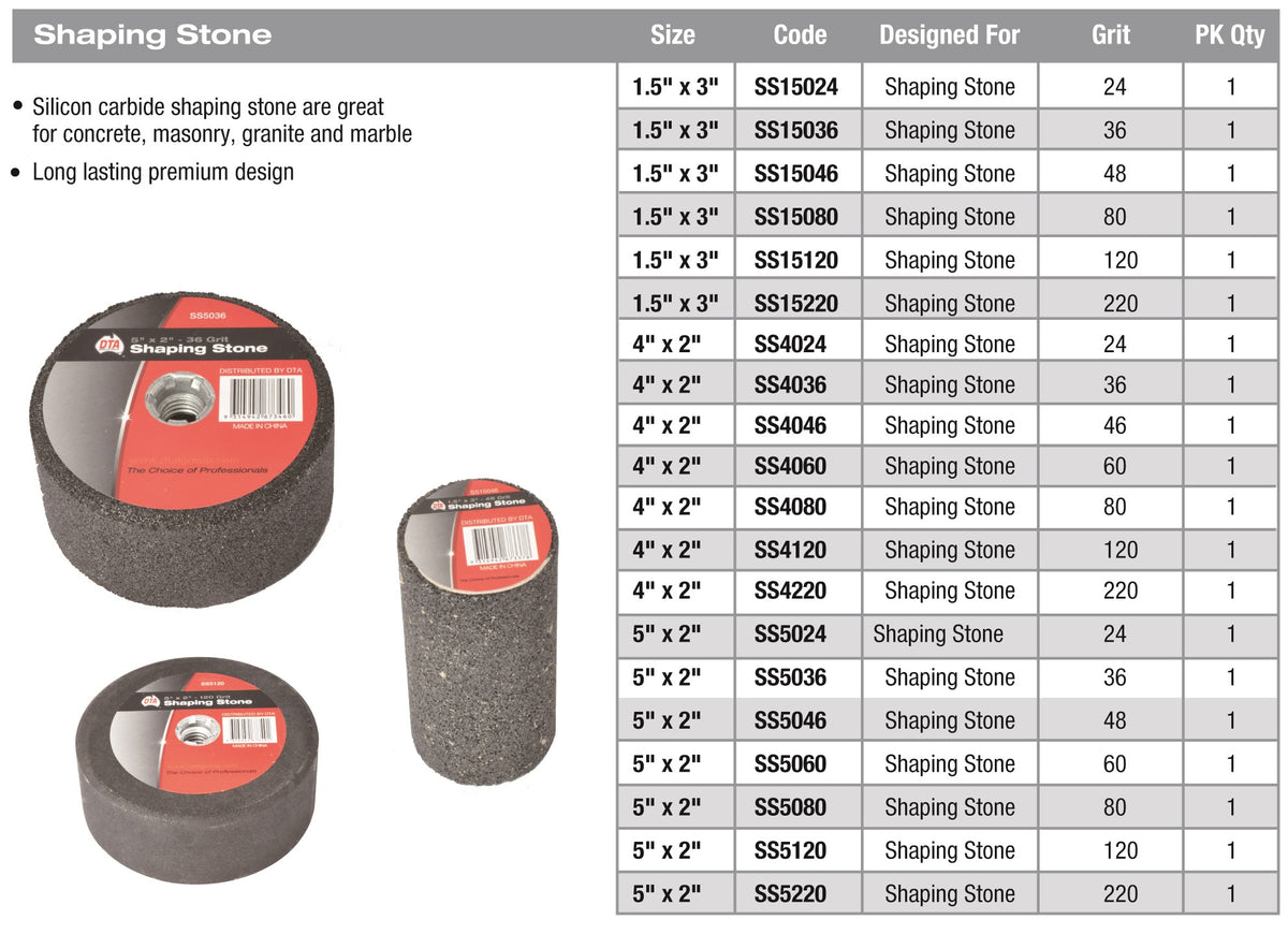 Silicon Carbide Shaping Stone 60 Grit 4"