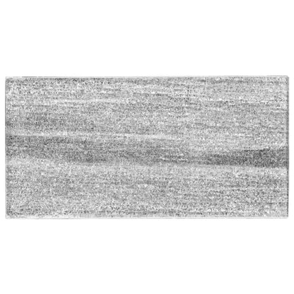 Rectangular gray rug on a white background