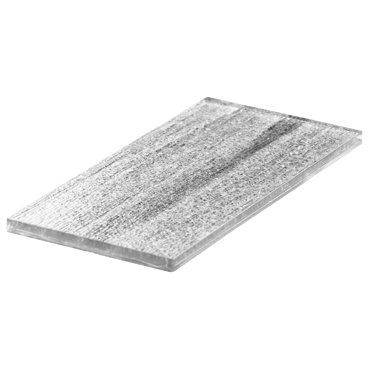 Rectangular stone slab with a textured surface on a white background