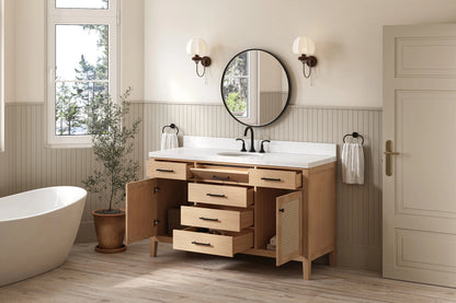 Single Sink White Oak 60" Vanity