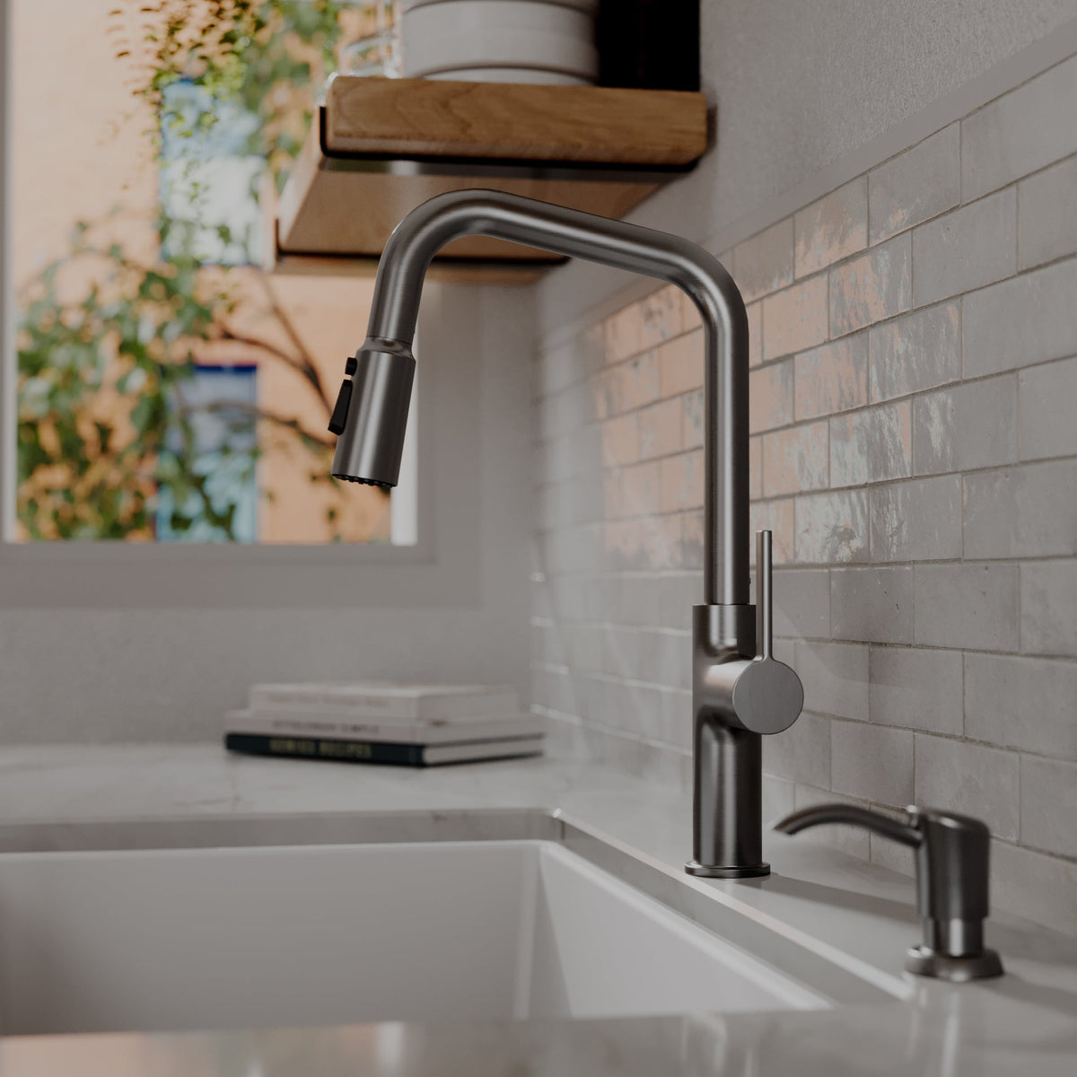 Spot-Free Gunmetal Grey Stalbridge Faucet 16-1/4"