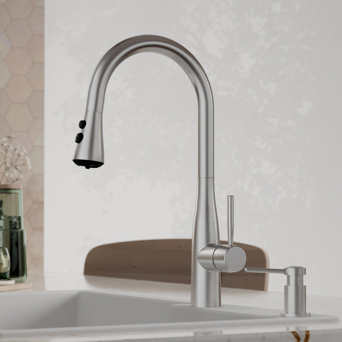 Spot-Free Stainless Steel Faraday Faucet 17-1/4"