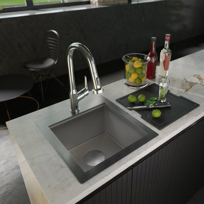 Stainless Steel Bar/Prep Bowl Top Mount Workstation Sink 17"