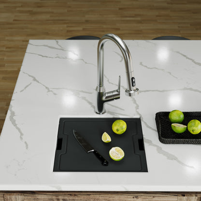 Stainless Steel Bar/Prep Bowl Undermount Workstation Sink 17"