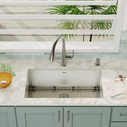 Stainless Steel Large Single Bowl Undermount Sink 30"