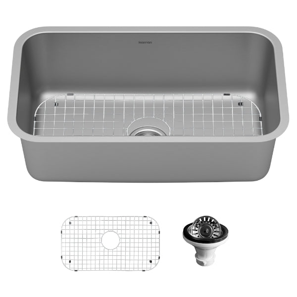 Stainless Steel Large Single Bowl Undermount Sink 30-1/8"