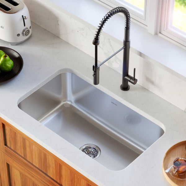 Stainless Steel Large Single Bowl Undermount Sink 30-1/8"