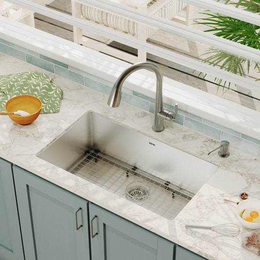 Stainless Steel Large Single Bowl Undermount Sink 30"