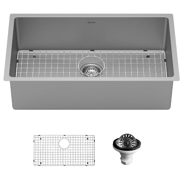 Stainless Steel Large Single Bowl Undermount Sink 32"