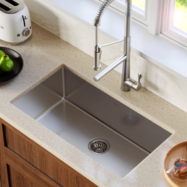 Stainless Steel Large Single Bowl Undermount Sink 32"