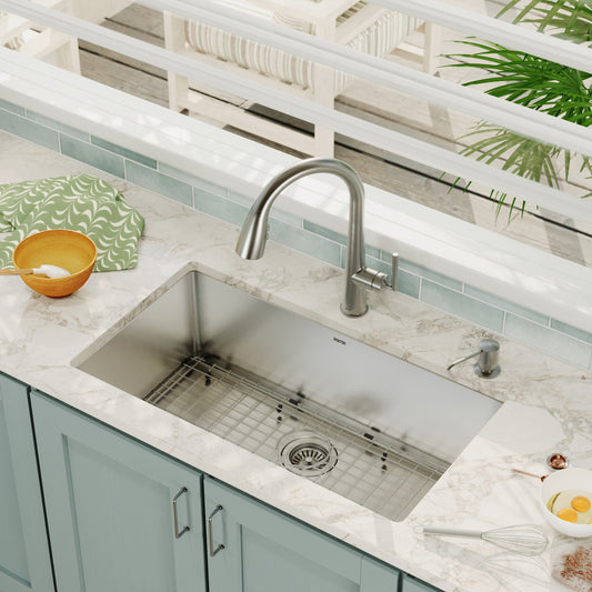 Stainless Steel Large Single Bowl Undermount Sink 32"