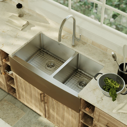 Stainless Steel Large/Small Bowl Farmhouse Sink 36"