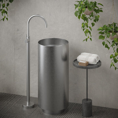 Stainless Steel Pedestal Vanity Sink 15"