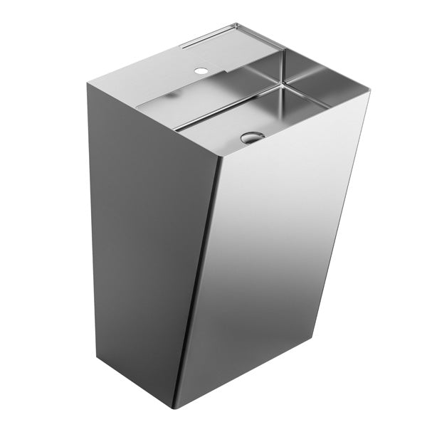 Stainless Steel Pedestal Vanity Sink 19-5/8"