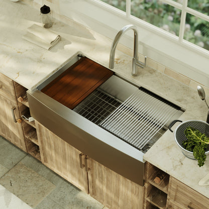 Stainless Steel Single Bowl Farmhouse Workstation Sink 36"