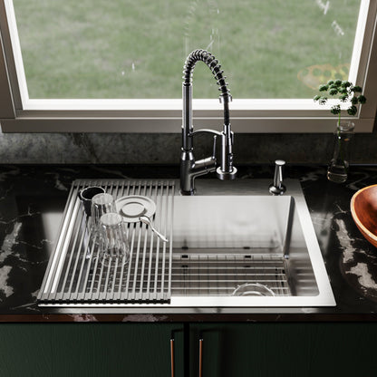 Stainless Steel Single Bowl Top Mount 16ga Sink 28"