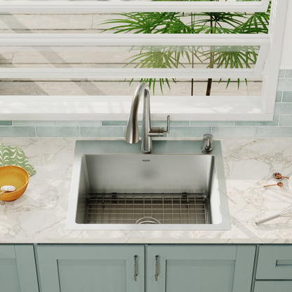 Stainless Steel Single Bowl Top Mount Sink 25"