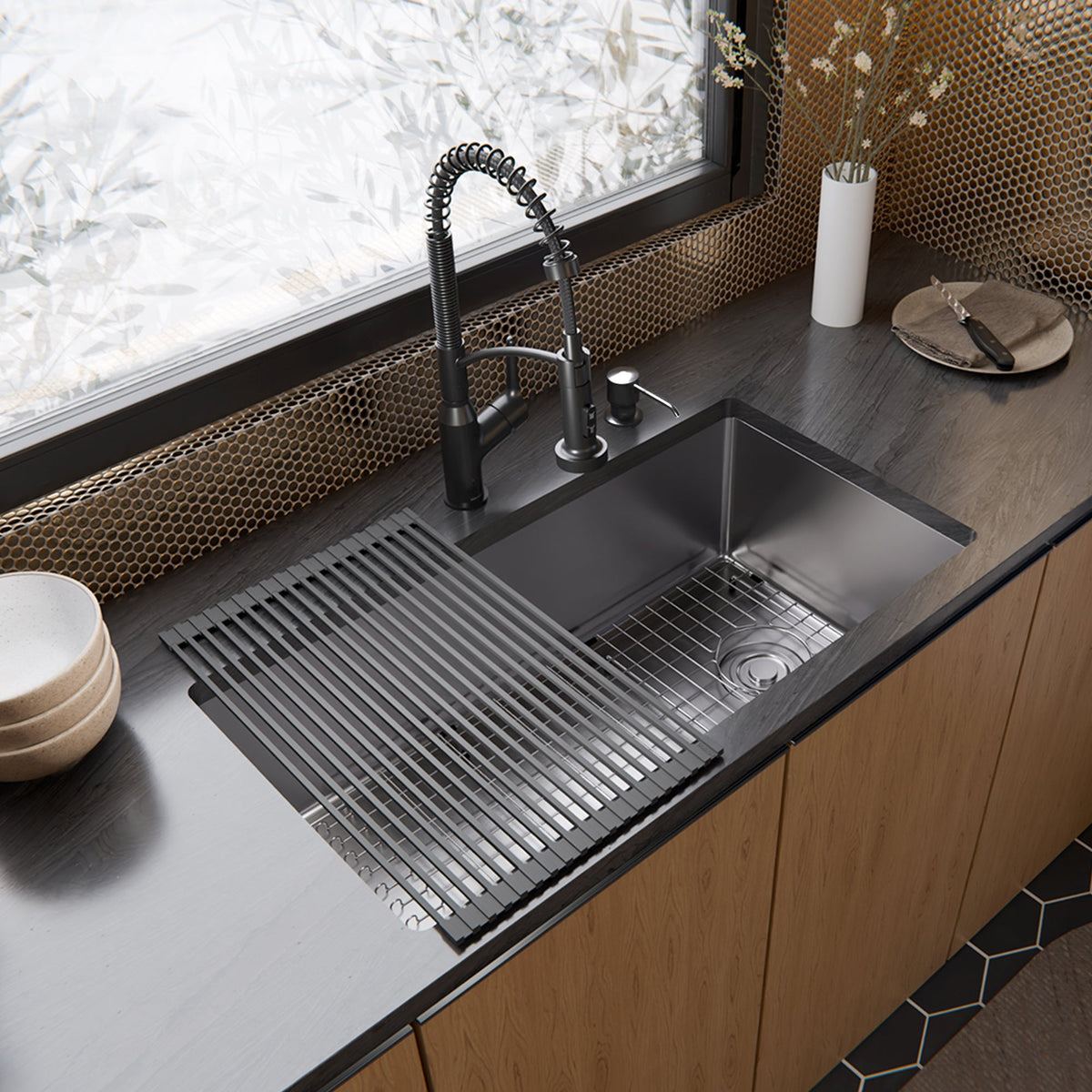 Stainless Steel Single Bowl Undermount 16ga Sink 33"