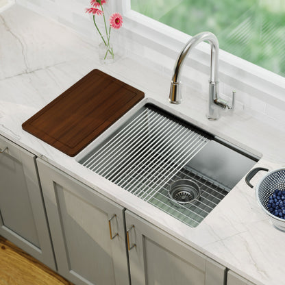 Stainless Steel Single Bowl Undermount Workstation Sink 23"