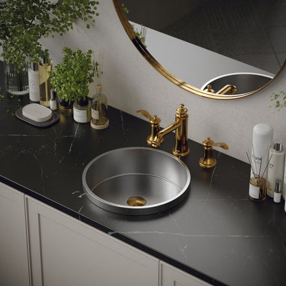 Stainless Steel Top Mount Vanity Sink 15"