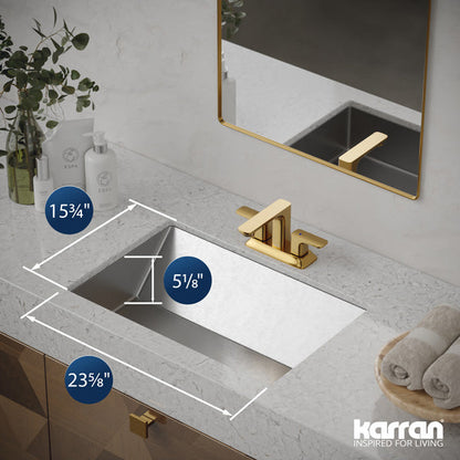Stainless Steel Undermount Vanity Sink 23-5/8"