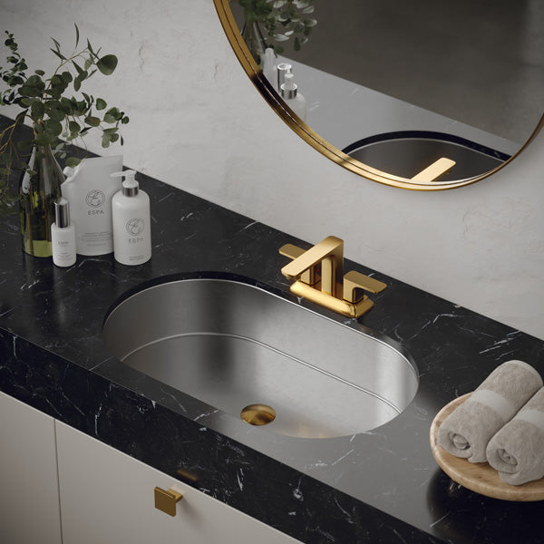 Stainless Steel Undermount Vanity Sink 27-1/2"