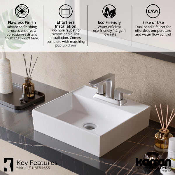 Stainless Steel Venda Two Hole Faucet 4-7/8"