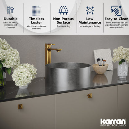 Stainless Steel Vessel Vanity Sink 14-1/8"