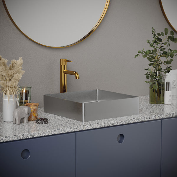 Stainless Steel Vessel Vanity Sink 15-3/4"