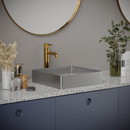 Stainless Steel Vessel Vanity Sink 15-3/4"