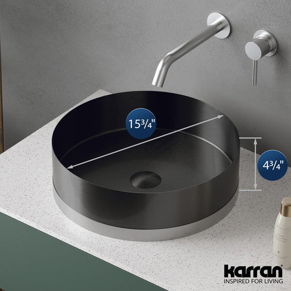 Stainless Steel Vessel Vanity Sink 15-3/4"
