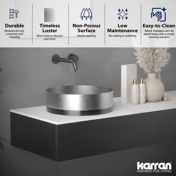 Stainless Steel Vessel Vanity Sink 15-3/4"