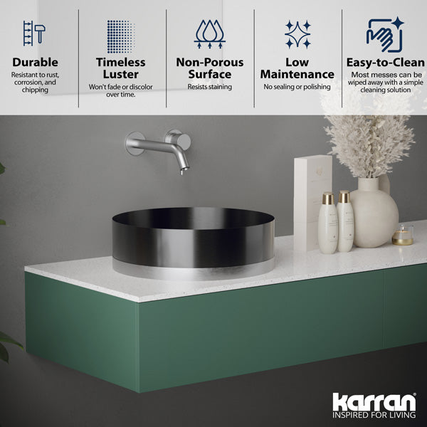 Stainless Steel Vessel Vanity Sink 15-3/4"
