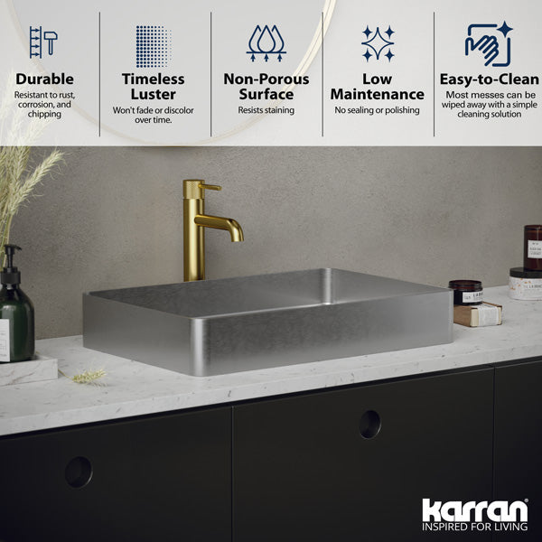 Stainless Steel Vessel Vanity Sink 23-5/8"