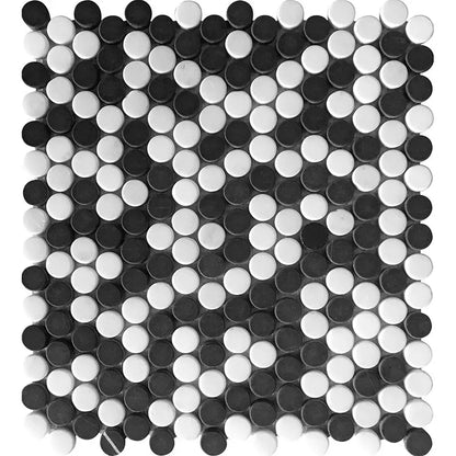 Black & White Penny 1x1 Tumbled
